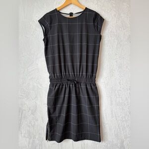 Albion black windowpane Going Places Round Neck Back Zip Casual Dress Size small